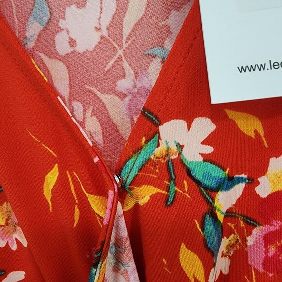 Leota Women's Plus Darcy Floral Romper Red Size 2X - Picture 7 of 11
